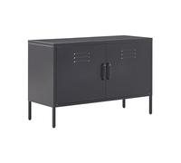 Beliani Buffet Moderne Industriel en Acier Noir Durable et Design avec 2 Portes