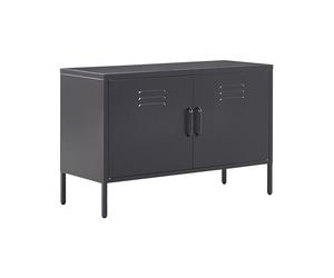 Beliani Buffet Moderne Industriel en Acier Noir Durable et Design avec 2 Portes