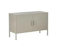 Beliani Buffet Moderne Industriel en Métal à 2 Portes avec Étagères Beige Clair Uria