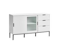 Beliani Buffet Moderne Minimaliste en MDF avec Pieds en Métal et 2 Portes Meuble de Salon Chambre Blanc Leduc
