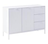 Beliani Buffet Moderne Salon Chambre à Coucher Armoire à 2 Portes Pieds Métalliques MDF Blanc Adelaide