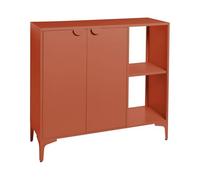 Beliani Buffet pour Le Bureau Industriel en Acier avec 2 Étagères et 2 Portes Magnétiques Marron Doré Ardura