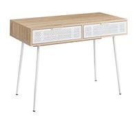 Beliani Bureau à Domicile avec Plateau Aspect Bois et Tiroirs Style Scandinave Marron Clair Chula