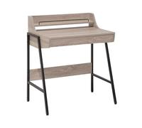 Beliani Bureau avec Étagère Supérieure Marron Industriel Acier
