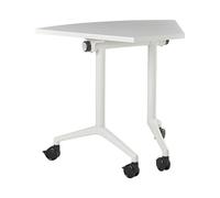 Beliani Bureau d'angle Moderne Structure en Métal 90 x 64 cm Pliable avec roulettes Blanc Cavi