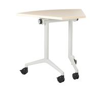 Beliani Bureau d'angle Moderne Structure en Métal 90 x 64 cm Pliable avec roulettes Marron Clair Cavi