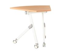 Beliani Bureau d'angle Pliant Moderne en MFC et Structure en Métal avec roulettes 90 x 64 cm Marron Bendi