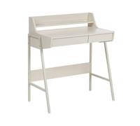 Beliani Bureau de Travail à Domicile avec 2 Tiroirs Plateau en MDF et Structure en Acier Beige Clair Broxton