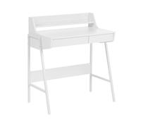 Beliani Bureau de Travail à Domicile avec 2 Tiroirs Plateau en MDF et Structure en Acier Blanc Broxton