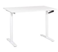 Beliani Bureau Hauteur Réglable Manuellement Design Moderne Pieds Ronds 120 x 72 cm Plateau et Cadre Acier Blanc DESTINAS