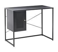 Beliani Bureau Moderne Industriel en Métal avec Rangement Acier Thermolaqué Noir Harjo