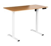 Beliani Bureau Réglable Électriquement Moderne 120 x 60 cm Pieds Carrés Plateau et Base Blanc et Marron Tavares