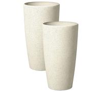 Beliani - Cache-Pot - Abdera - 42 cm, en Pierre, Beige