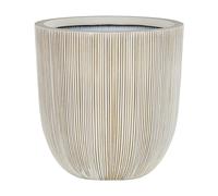 Beliani Cache-Pot Pot à Plantes Rond 31 cm Beige et Blanc Résistant aux Intempéries Parfait pour Intérieur et Extérieur au Style Moderne et Scandinave