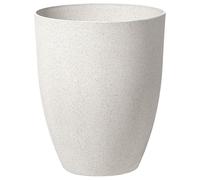 Beliani Haut Cache-Pot Blanc Cassé Rond Effet Pierre en Polyrésine Diamètre 43 cm Pot de Fleurs Idéal au Design Moderne pour Extérieur et Intérieur