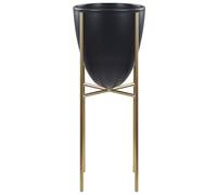 Beliani - Cache-pot - Lefki - 16x16x41 cm, en Acier, Noir et Doré