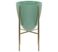 Cache-pot de Fleurs sur Pieds Vert et Doré pour Plantes et Fleurs Décoration Salon Glamour