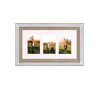 Beliani Cadre Pêle-mêle Multivues pour 3 Photos 10 x 15 Effet Miroir et Bois Foncé Accessoire Parfait pour Décorer les Murs de votre Maison