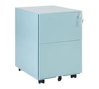 Beliani Caisson de Rangement à roulettes avec 3 Tiroirs en Acier Bleu Clair Industriel Cami