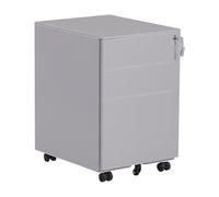 Beliani Caisson de Rangement à roulettes avec 3 Tiroirs en Acier Gris Cami