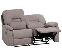 Beliani Canapé 2 Places en Tissu Beige avec Dossier Réglable et Repose-Pied pour Salon au Style Moderne