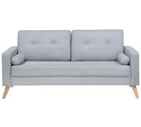 Beliani - Canapé 2 Places - Kalmar - Tissu, Gris Clair