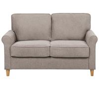 Beliani Canapé 2 Places Marron Clair Tissu Unicolore Siège Ressorts