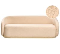 Beliani Canapé 2 Places Minimaliste Assise Épaisse Rembourré Bouclé Beige Sipo