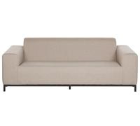 Beliani Canapé 3 Places de Jardin pour Intérieur ou Extérieur en Tissu Beige avec Pieds Noirs Assise Confortable et Élégance Intemporelle