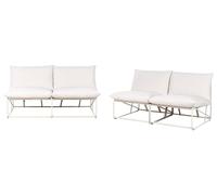 Beliani Canapé avec 2 Fauteuils Métal Assise Large avec Coussins d'Assise et Dossier Mobilier Intérieur et Extérieur sans Accoudoirs Jardin Beige Pico