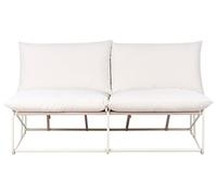 Beliani Canapé Bas 2 Places en Métal Assise Large avec Coussins d'Assise et Dossier Mobilier Intérieur et Extérieur sans Accoudoirs Jardin Beige Pico