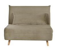 Beliani Canapé Convertible 1 Place en Velours Vert Olive Rembourrage en Mousse Setten