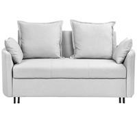 Beliani Canapé Convertible 2 Places Tapissé en Tissu Gris Clair de Qualité avec Fonction Lit Pratique pour Salon Moderne Scandinave