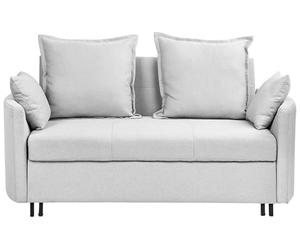 Beliani Canapé Convertible 2 Places Tapissé en Tissu Gris Clair de Qualité avec Fonction Lit Pratique pour Salon Moderne Scandinave
