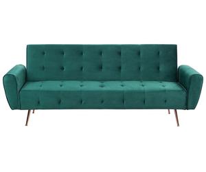 Beliani - Canapé Convertible - Selnes - Velours, Vert