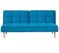 Beliani - Canapé Convertible - Siljan - Tissu, Bleu