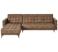 Beliani Canapé d'angle à Droite Moderne en Cuir PU Synthétique Similicuir Modulable 4 Places Chaise Longue Marron Aberdeen