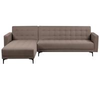 Beliani Canapé d'angle à Droite Moderne en Tissu Capitonné Convertible Fonction Couchage Modulable 4 Places Taupe Aberdeen