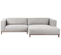 Beliani Canapé d'angle à Gauche 4 Places Moderne en Tissu Pieds en Bois avec Accoudoirs Gris Veng