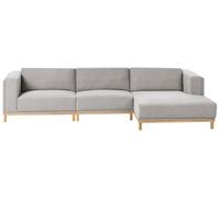 Beliani Canapé d'angle à Gauche 5 Places Moderne en Tissu avec Accoudoirs Pieds en Bois Gris Veng