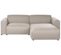 Beliani Canapé d'angle à Gauche en Tissu 3 Places Pieds en Pin Meuble de Salon Beige Faaborg