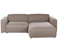 Beliani Canapé d'angle à Gauche en Tissu 3 Places Pieds en Pin Meuble de Salon Taupe Faaborg