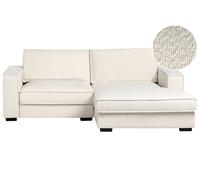 Beliani Canapé d'angle à Gauche Moderne en Bouclé Dossier Rembourré avec Coussins Beige Clair Kolding