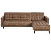 Beliani Canapé d'angle à Gauche Moderne en Cuir PU Synthétique Similicuir Modulable 4 Places Chaise Longue Marron Aberdeen
