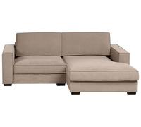 Beliani Canapé d'angle à Gauche Moderne en Tissu Dossier Rembourré avec Coussins Taupe Kolding