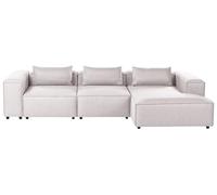 Beliani Canapé d'angle à Gauche Modulable Moderne en Tissu 4 Places avec Accoudoirs Marron Clair Brande