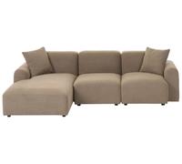 Beliani Canapé d'angle Moderne 3 Places Côté Droit Modulaire en Tissu Hydrofuge Marron Hede