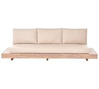 Beliani Canapé de Jardin 3 Places en Bois d'Acacia Certifié avec Coussins Beige Marettimo