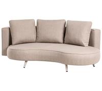 Beliani Canapé de Jardin à Droite en Tissu 3 Places avec Coussins Hydrofuge Résistant aux UV Beige Parori