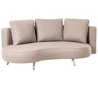 Beliani Canapé de Jardin à Gauche en Tissu 3 Places avec Coussins Hydrofuge Résistant aux UV Beige Parori